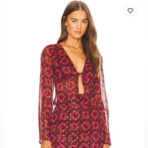 House of Harlow x Revolve Paloma Top in Pink Multi, size small